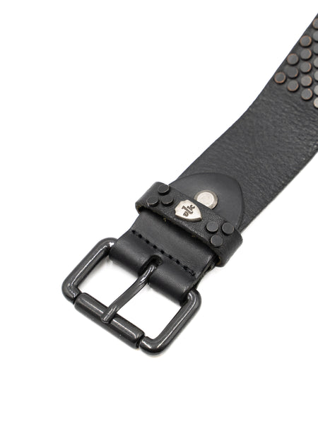 CINTURA IN PELLE CON BORCHIE PIATTE 35MM