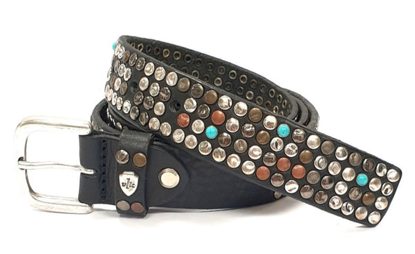 CINTURA IN PELLE CON BORCHIE 30MM