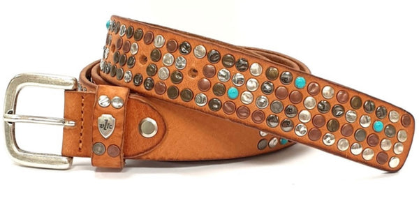 CINTURA IN PELLE CON BORCHIE 30MM