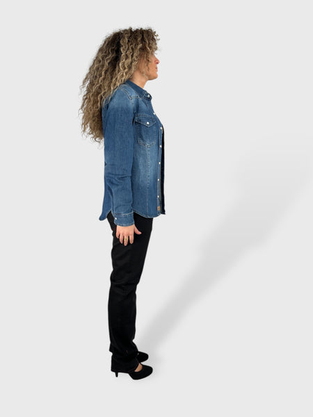 CAMICIA TEXANA IN JEANS ELASTICIZZATO