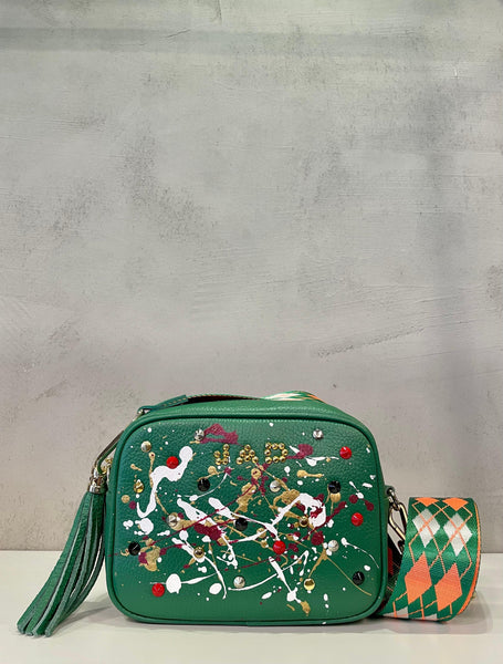 Borsa shopping JAD dipinta a mano Verde - Forum boutiques