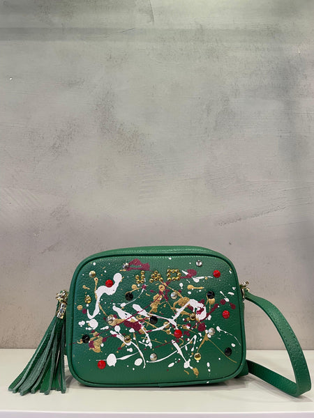 Borsa shopping JAD dipinta a mano Verde - Forum boutiques