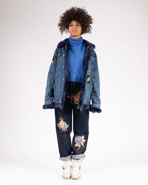 Jeans Vita alta dipinti a mano - Forum boutiques