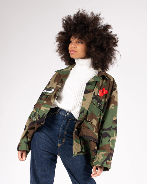 Giacca parka camu con applicazioni - Forum boutiques