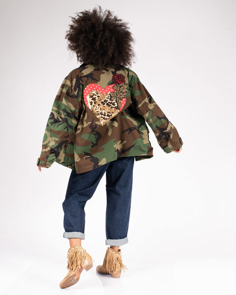Giacca parka camu con applicazioni - Forum boutiques