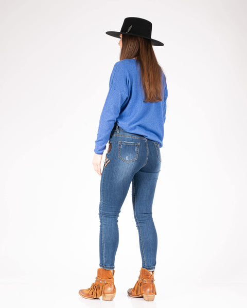 Jeans skinny con patch - Forum boutiques