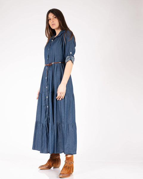 Abito lungo in jeans a balze - Forum boutiques