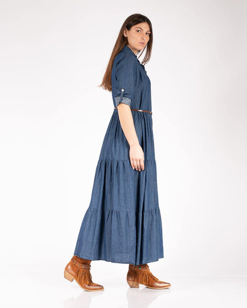 Abito lungo in jeans a balze - Forum boutiques