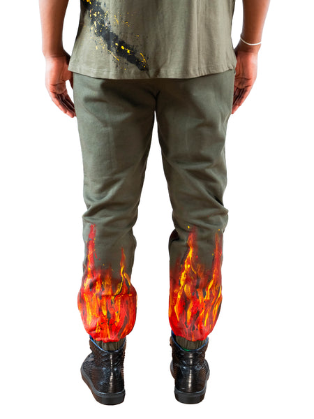 PANTALONE TUTA IN FELPA FIAMME