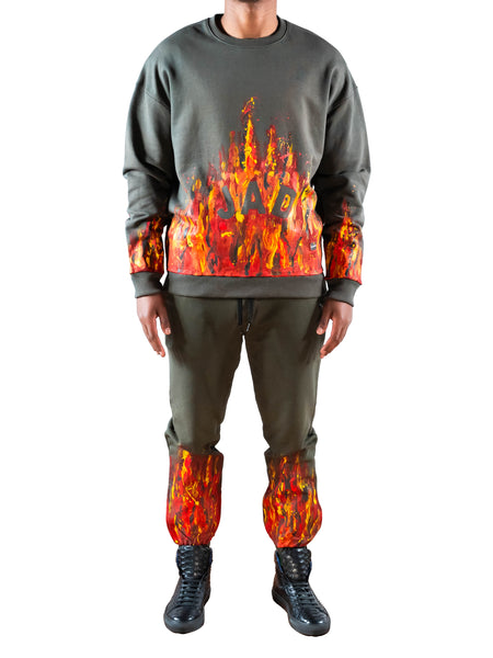 PANTALONE TUTA IN FELPA FIAMME