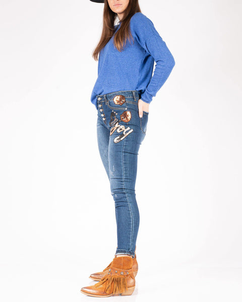 Jeans skinny con patch - Forum boutiques